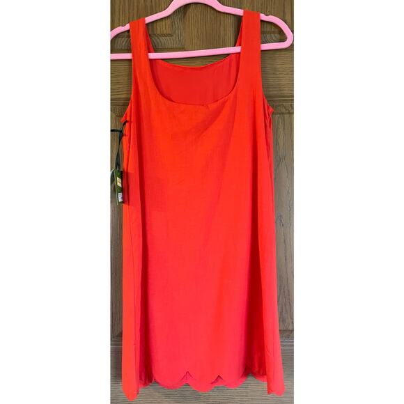 Kate Spade size XXS sleeveless scalloped hem burnt orange knee length dress - Picture 2 of 7